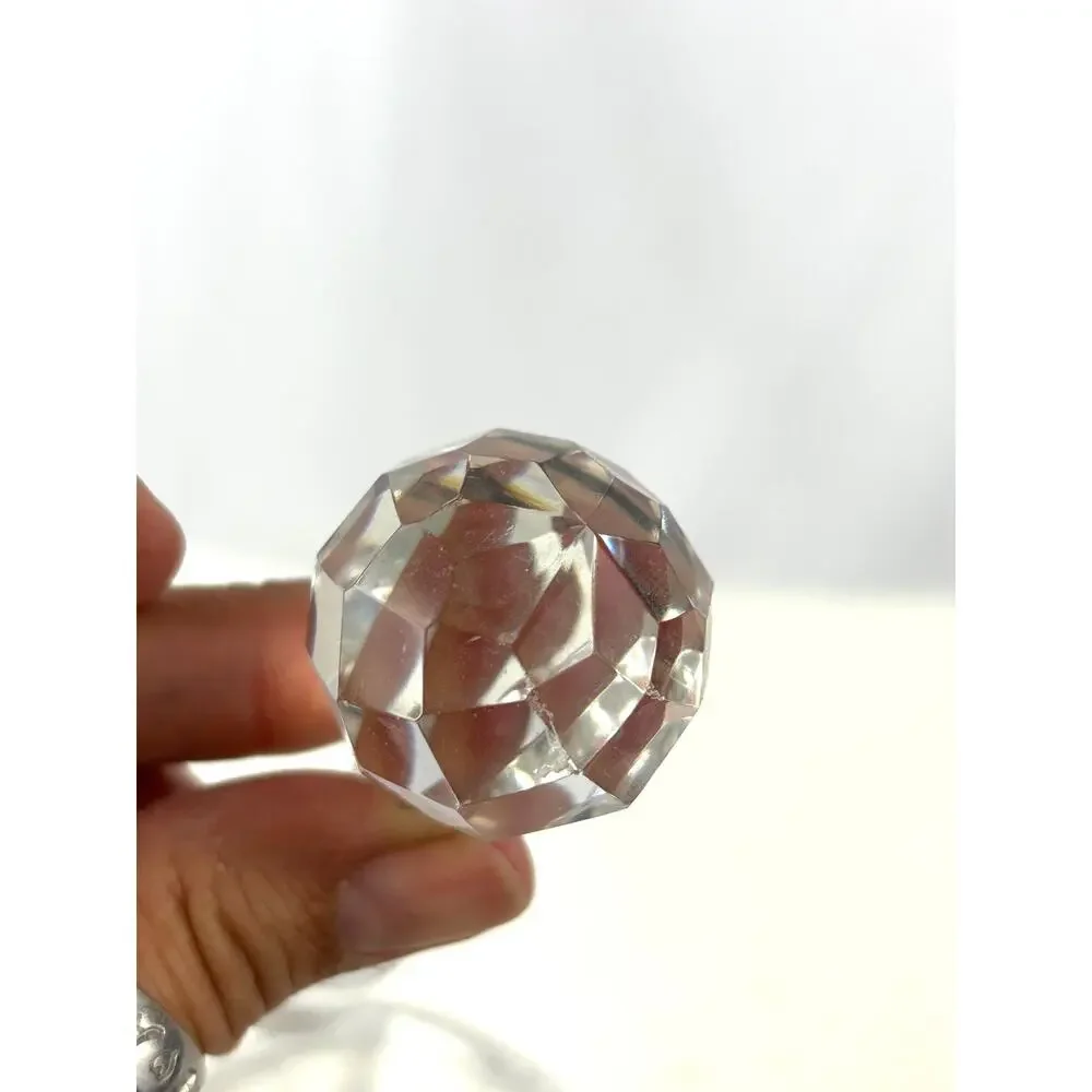 Antique Clear ABP Cut Glass Wine Decanter +‎ Stopper Cruet Stepped Ring Neck